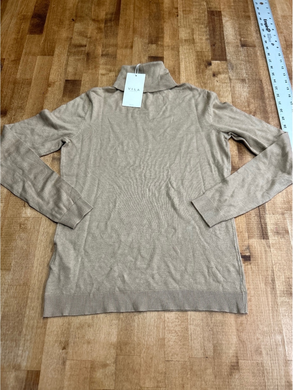 VILA Beige Turtleneck Sweater EU XS